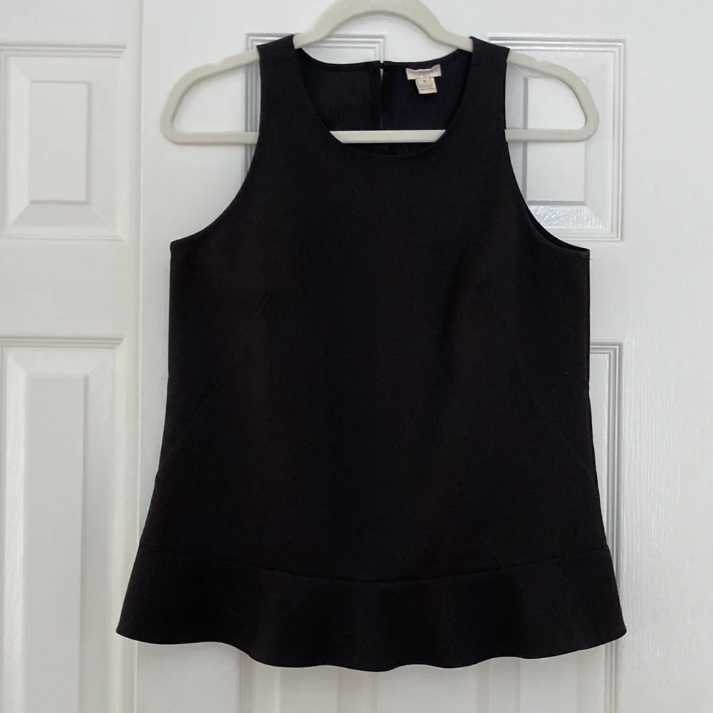 Jcrew black peplum structured top